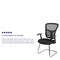 Flash Furniture Black Mesh Side Reception Chair with Chrome Sled Base HL-0001B-BK-GG - alternate 4